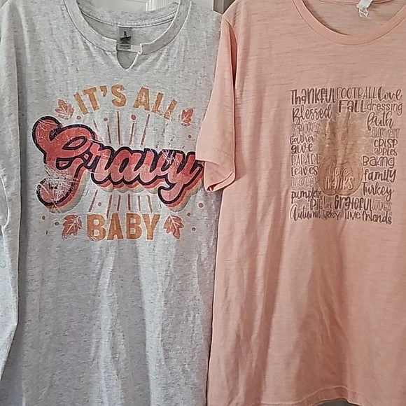 2 fall themed tees, Bella Canvas XL and Gildan 2XL, - Picture 1 of 15